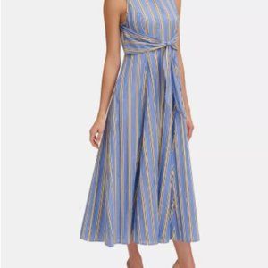 Tommy Hilfiger Striped Tie-Front Maxi Shirtdress